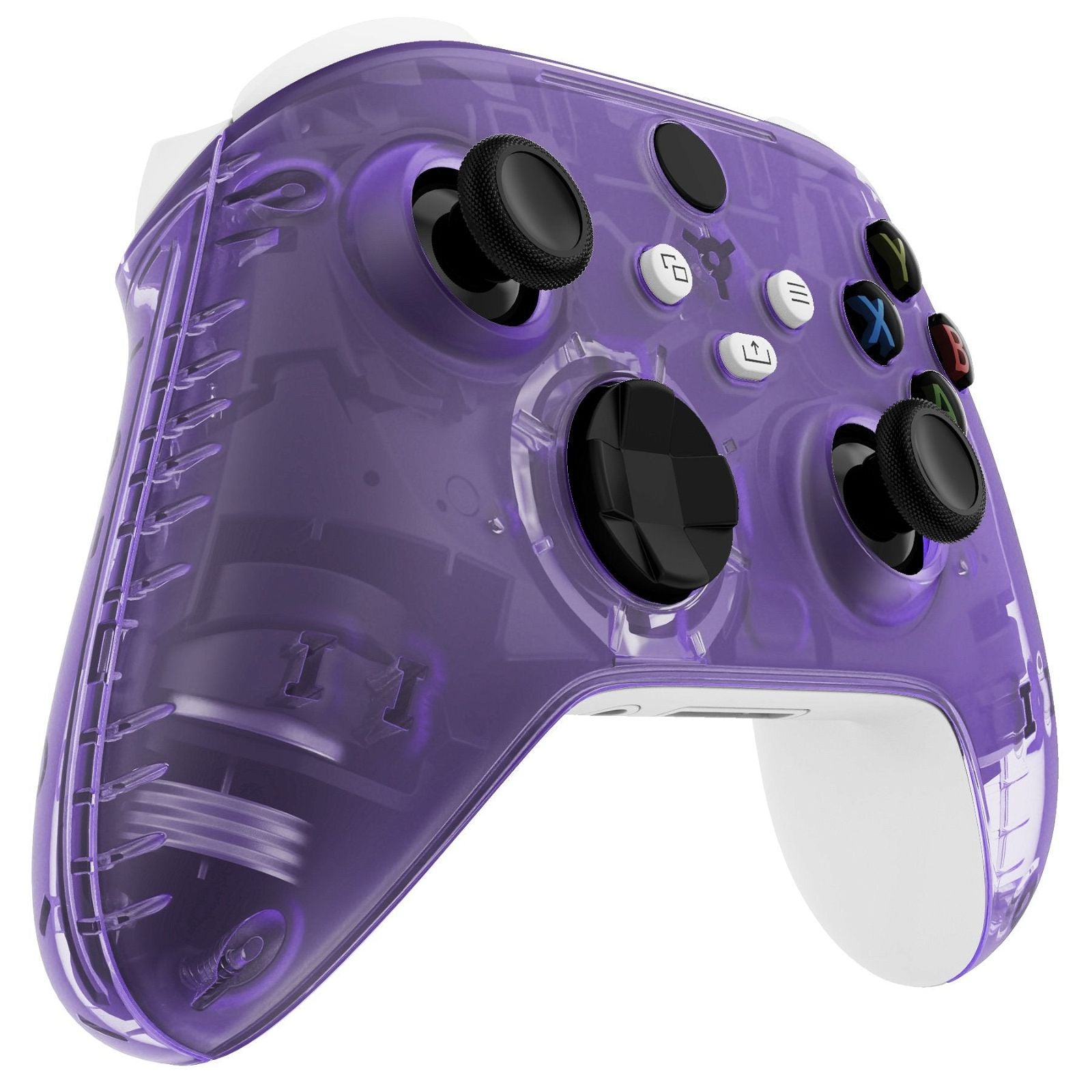 Clear Purple Front Shell With Side Rails Panel For Xbox