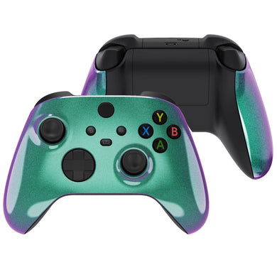 Glossy Chameleon Green Purple Front Shell With Side Rails Panel For Xbox Series X/S Controller-ZX3P302WS - Extremerate Wholesale