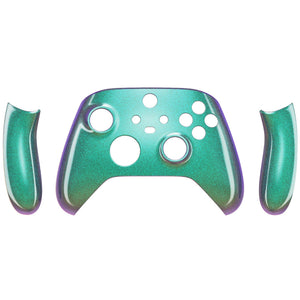 Glossy Chameleon Green Purple Front Shell With Side Rails Panel For Xbox Series X/S Controller-ZX3P302WS - Extremerate Wholesale