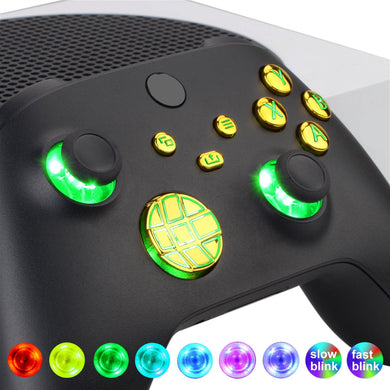 Multi-colors Luminated Glossy Chrome Gold Buttons DTF LED Kit for Xbox Series X/S Controller - X3LED07 - Extremerate Wholesale