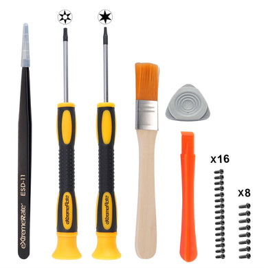 eXtremeRate Opening Tools Repair Kits T6 T8H Screwdriver Set & Tweezers & Prying Tool & Cleaning Brush & Screws for Xbox Series X/S & Elite 2 Core & Xbox One & Xbox One Elite& Xbox One X/S Controller - XBOWP0041GC - Extremerate Wholesale