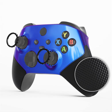 Glossy Chameleon Blue Purple ASR Version Performance Rubberized Side Rails Front Shell For Xbox Series X/S Controller With Accent Rings, Redesigned Grip Faceplate For Xbox Core Controller-ZX3C3002WS - Extremerate Wholesale