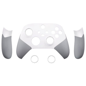 Rubberized White & Gray Grip ASR Version Performance Side Rails Front Shell For Xbox Series X/S Controller With Accent Rings, Redesigned Grip Faceplate For Xbox Core Controller-ZX3C3009WS - Extremerate Wholesale