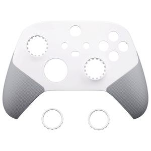 Rubberized White & Gray Grip ASR Version Performance Front Housing Shell With Accent Rings For Xbox Series X/S Controller & Xbox Core Controller-FX3C3009WS - Extremerate Wholesale