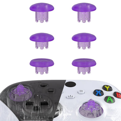 Clear Atomic Purple EDGE Sticks Replacement Interchangeable Thumbsticks for Xbox Series X/S & Xbox Core & Xbox One X/S & Xbox Elite V1 & NS Switch Pro Controller - AGLX3M008WS - Extremerate Wholesale