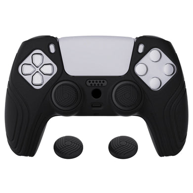 Samurai Edition Black Ergonomic Silicone Case Skin With Black Thumb Stick Caps For PS5 Controller-BWPF001 - Extremerate Wholesale