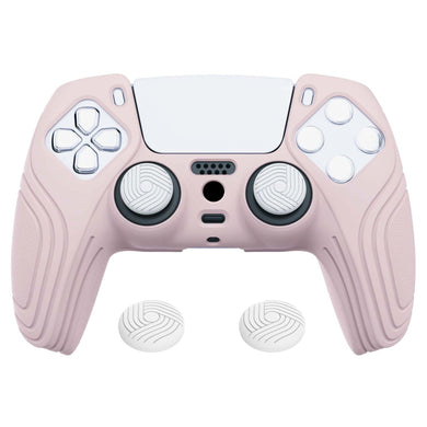 Samurai Edition Cherry Blossoms Pink Ergonomic Silicone Case Skin With White Thumb Stick Caps For PS5 Controller-BWPF005 - Extremerate Wholesale