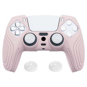 Samurai Edition Cherry Blossoms Pink Ergonomic Silicone Case Skin With White Thumb Stick Caps For PS5 Controller-BWPF005 - Extremerate Wholesale
