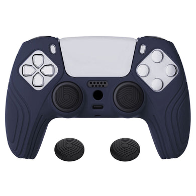Samurai Edition Midnight Blue Ergonomic Silicone Case Skin With Black Thumb Stick Caps For PS5 Controller-BWPF003 - Extremerate Wholesale