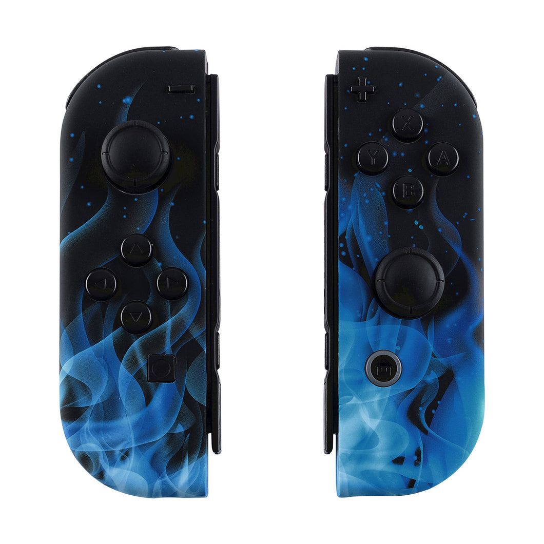 Soft Touch Blue Flame Shells For NS Switch Joycon & OLED Joycon-CT101WS