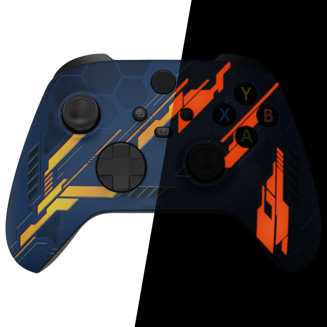Soft Touch Glow in Dark Orange Mecha Front Shell For Xbox Series X/S Controller-FX3T103WS