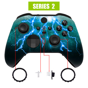 Soft Touch Green Storm Thunder Front Shell For Xbox One-Elite2 Controller-ELT145WS - Extremerate Wholesale