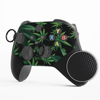 Soft Touch Green Weeds ASR Version Performance Rubberized Grip Front Housing Shell With Accent Rings For Xbox Series X/S Controller & Xbox Core Controller-FX3C1006WS - Extremerate Wholesale