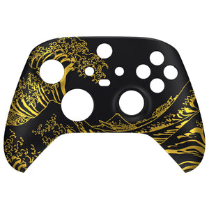 Soft Touch The Great GOLDEN Wave Off Kanagawa - Black Front Shell For Xbox Series X/S Controller-FX3T188WS - Extremerate Wholesale