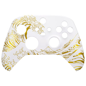 Soft Touch The Great GOLDEN Wave Off Kanagawa - White Front Shell For Xbox Series X/S Controller-FX3T189WS - Extremerate Wholesale