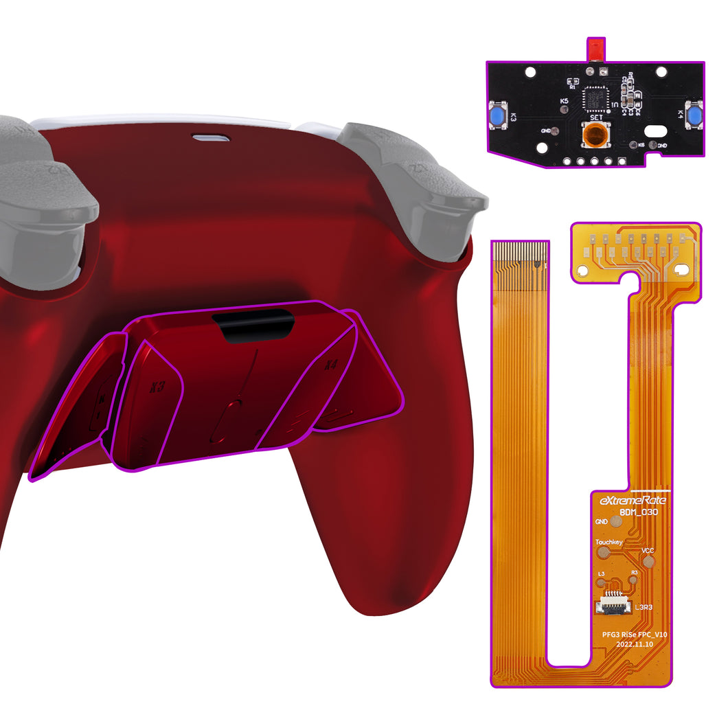 Soft Touch Vampire Red Rise4 Remap Kit For PS5 Controller BDM-030 & BDM-040 - YPFP3007G3