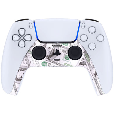 Soft Touch $100 Dollars Decorative Trim Shell With Accent Rings Compatible With PS5 Controller-GPFS2003WS - Extremerate Wholesale