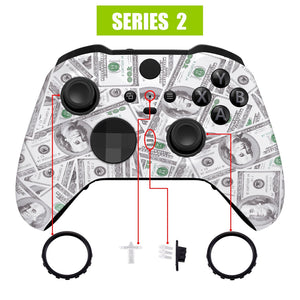 Soft Touch $100 Dollars Front Shell For Xbox One-Elite2 Controller-ELS210WS - Extremerate Wholesale