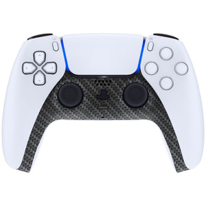 Soft Touch Black Silver Carbon Decorative Trim Shell With Accent Rings Compatible With PS5 Controller-GPFS2009WS - Extremerate Wholesale