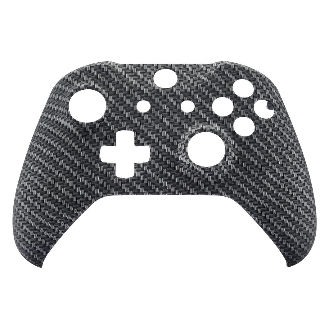 Soft Touch Black Silver Carbon Front Shell For Xbox One S Controller-SXOFS05WS - Extremerate Wholesale