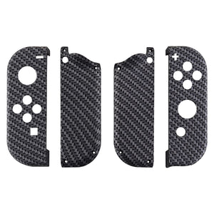Soft Touch Black Silver Carbon Shells For NS Switch Joycon & OLED Joycon-CS202WS - Extremerate Wholesale