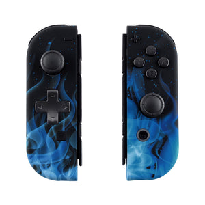 Soft Touch Blue Flame Shells For NS Switch Joycon & OLED Joycon Dpad Version-JZT101WS - Extremerate Wholesale