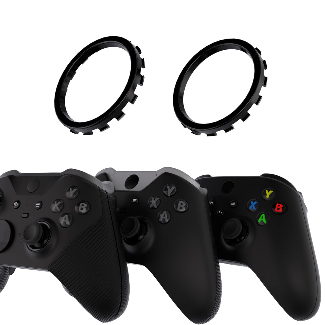 Solid Black Custom Replacement Accent Rings For Xbox Elite Series 2 Core & Elite Series 2 & Xbox One Elite & eXtremeRate ASR Version Shell For Xbox Series X/S Controller-XOJ1316
