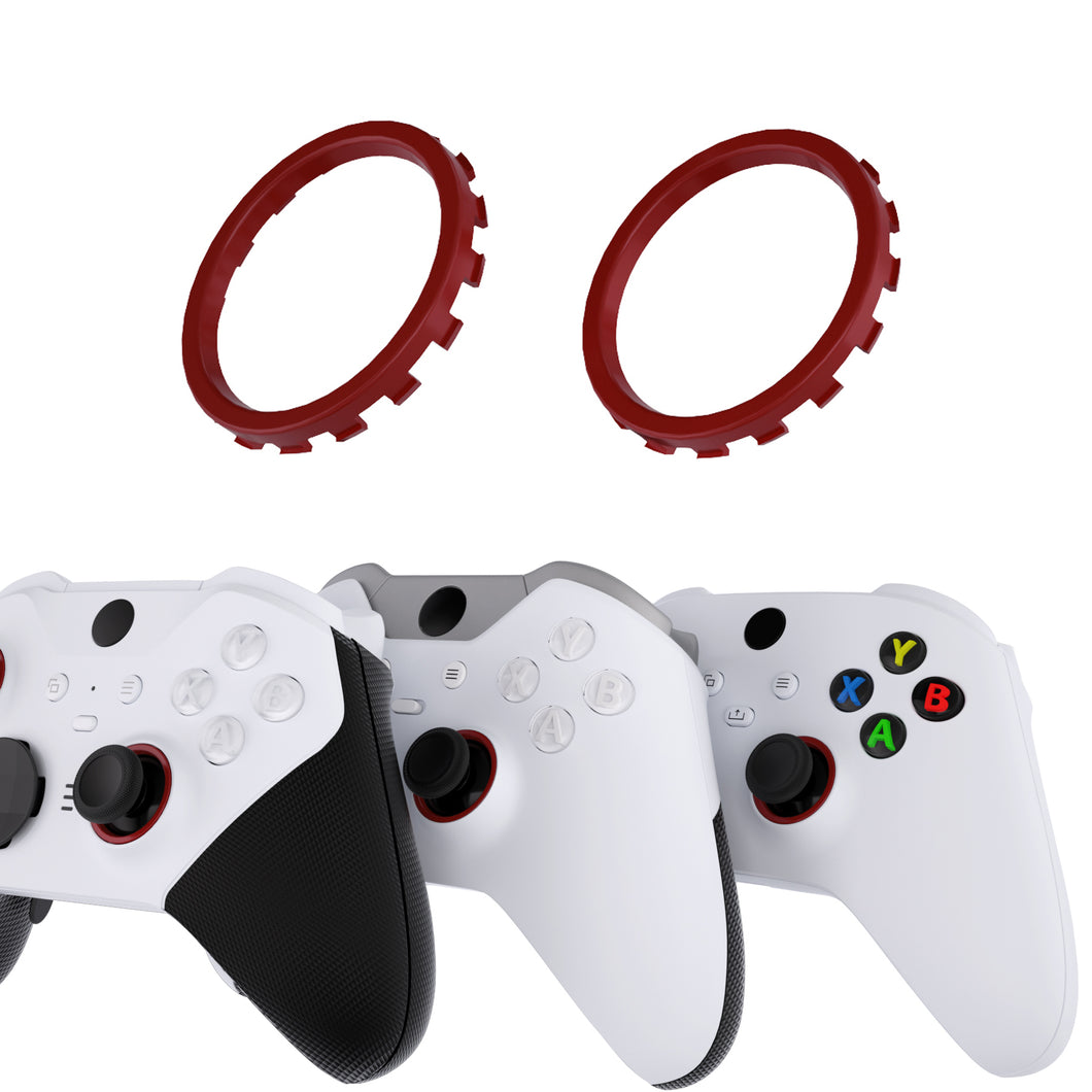 Solid Camine Red Custom Replacement Accent Rings For Xbox Elite Series 2 Core & Elite Series 2 & Xbox One Elite & eXtremeRate ASR Version Shell For Xbox Series X/S Controller-XOJ1329 - Extremerate Wholesale