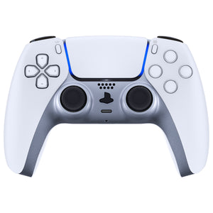 Sterling Silver Decorative Trim Shell With Accent Rings Compatible With PS5 Controller-GPFP3040WS - Extremerate Wholesale