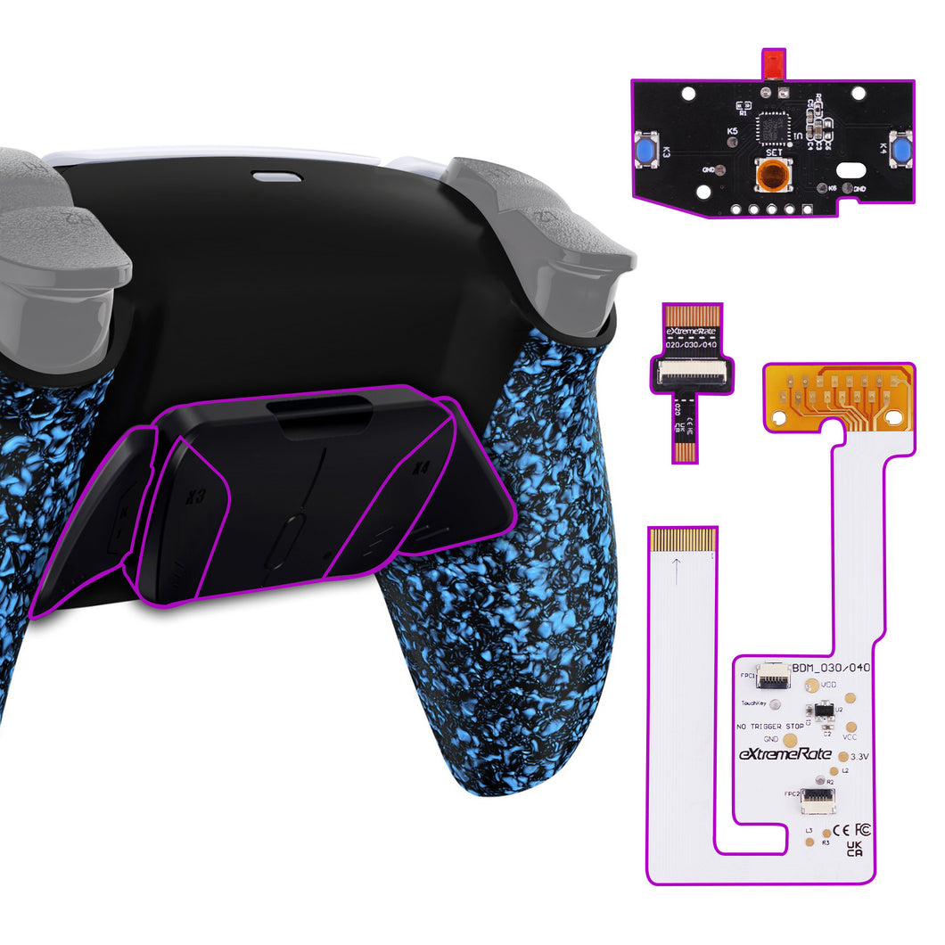 Textured Blue Remappable RISE4 V3 Remap Kit For PS5 Controller BDM-030/040/050 - YPFP3005G4