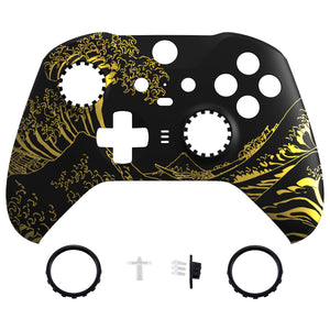 The Great GOLDEN Wave Off Kanagawa - Black Front Shell For Xbox One-Elite2 Controller-ELT154WS - Extremerate Wholesale