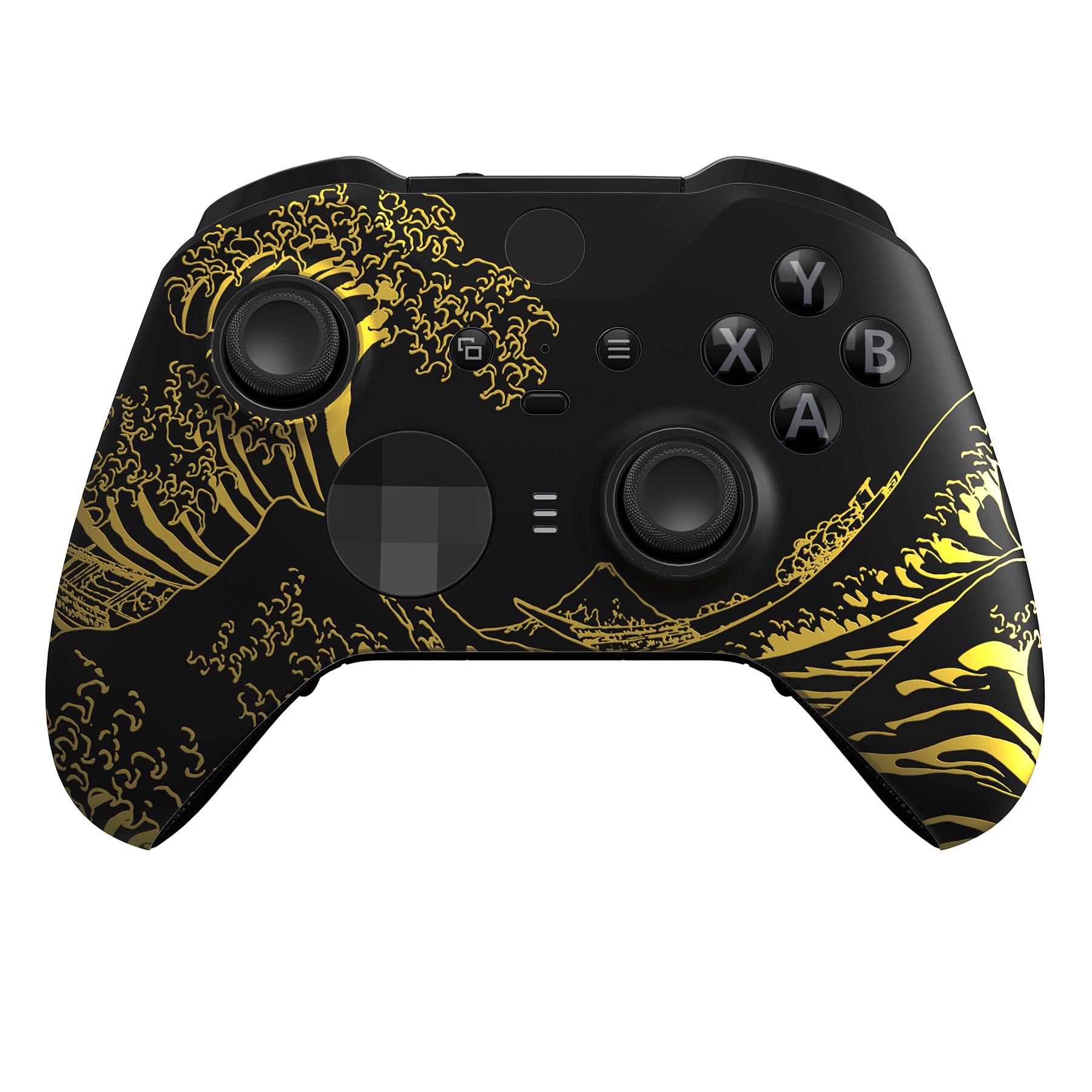 The Great GOLDEN Wave Off Kanagawa - Black Front Shell For Xbox