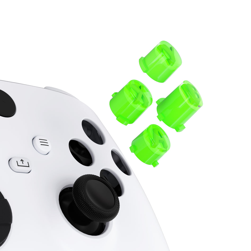 Three-Tone Lime Green & Clear With Lime Green Classic Symbols Replacement Custom ABXY Action Button For Xbox Series X & S Controller / Xbox One S & X Controller/ Xbox Elite V1/V2 Controller - JDX3M014WS - Extremerate Wholesale