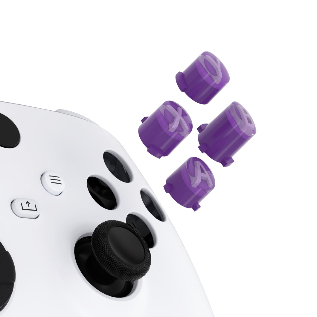 Three-Tone Mist Purple & Clear & Taro Purple Classic Symbols Replacement Custom ABXY Action Button For Xbox Series X & S Controller / Xbox One S & X Controller/ Xbox Elite V1/V2 Controller - JDX3M023WS