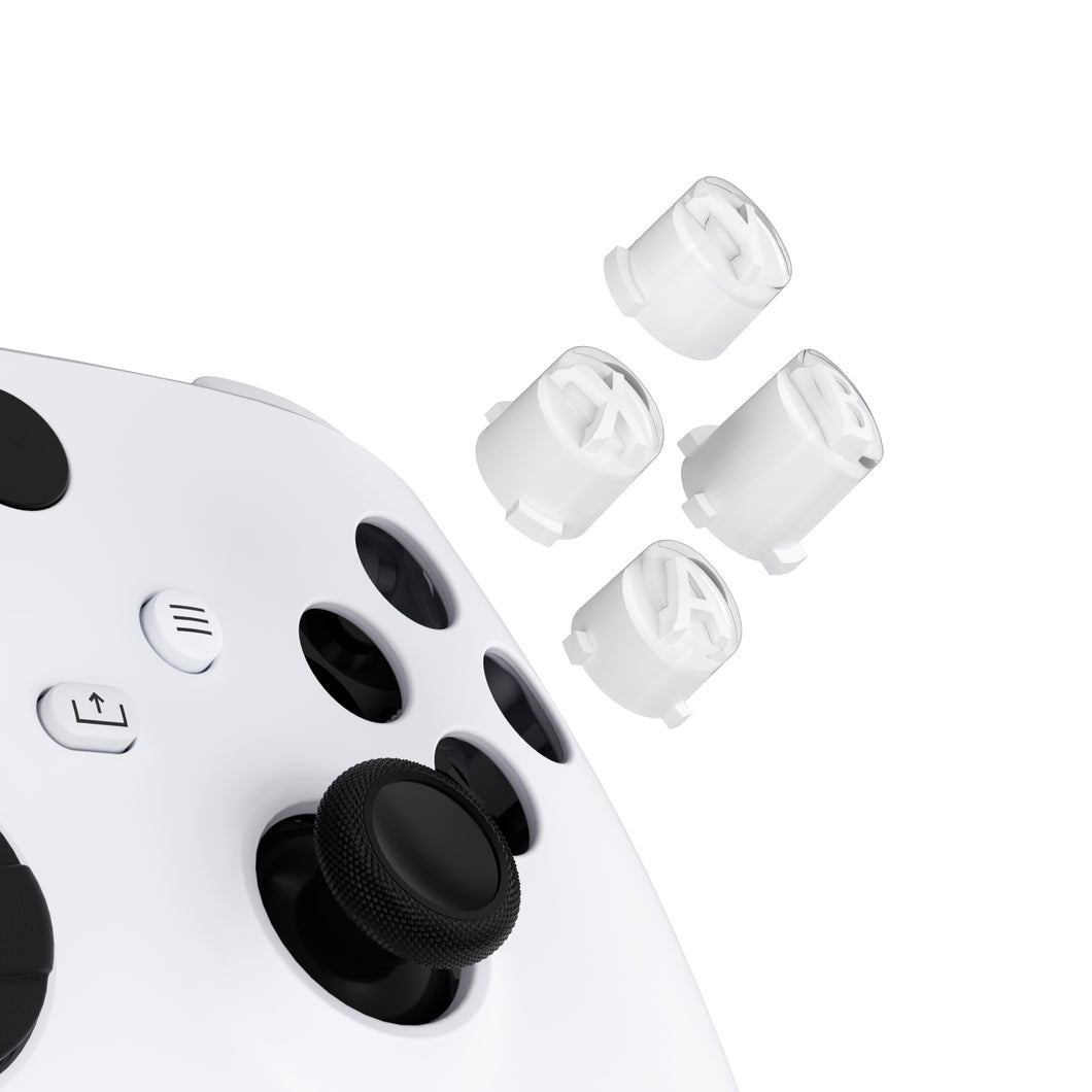 Three-Tone Robot White & Clear With Robot White Classic Symbols Replacement Custom ABXY Action Button For Xbox Series X & S Controller / Xbox One S & X Controller/ Xbox Elite V1/V2 Controller - JDX3M017WS - Extremerate Wholesale