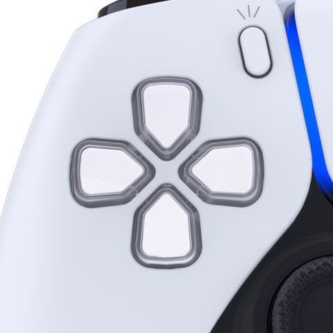 Ps5 Riffmaster Buttons Two-Tone Robert White & Clear Replacement Custom No Letter Imprint Dpad ...