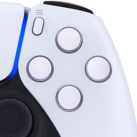 Ps5 Riffmaster Buttons Two-Tone Robert White & Clear Replacement Custom No Letter Imprint Dpad ...