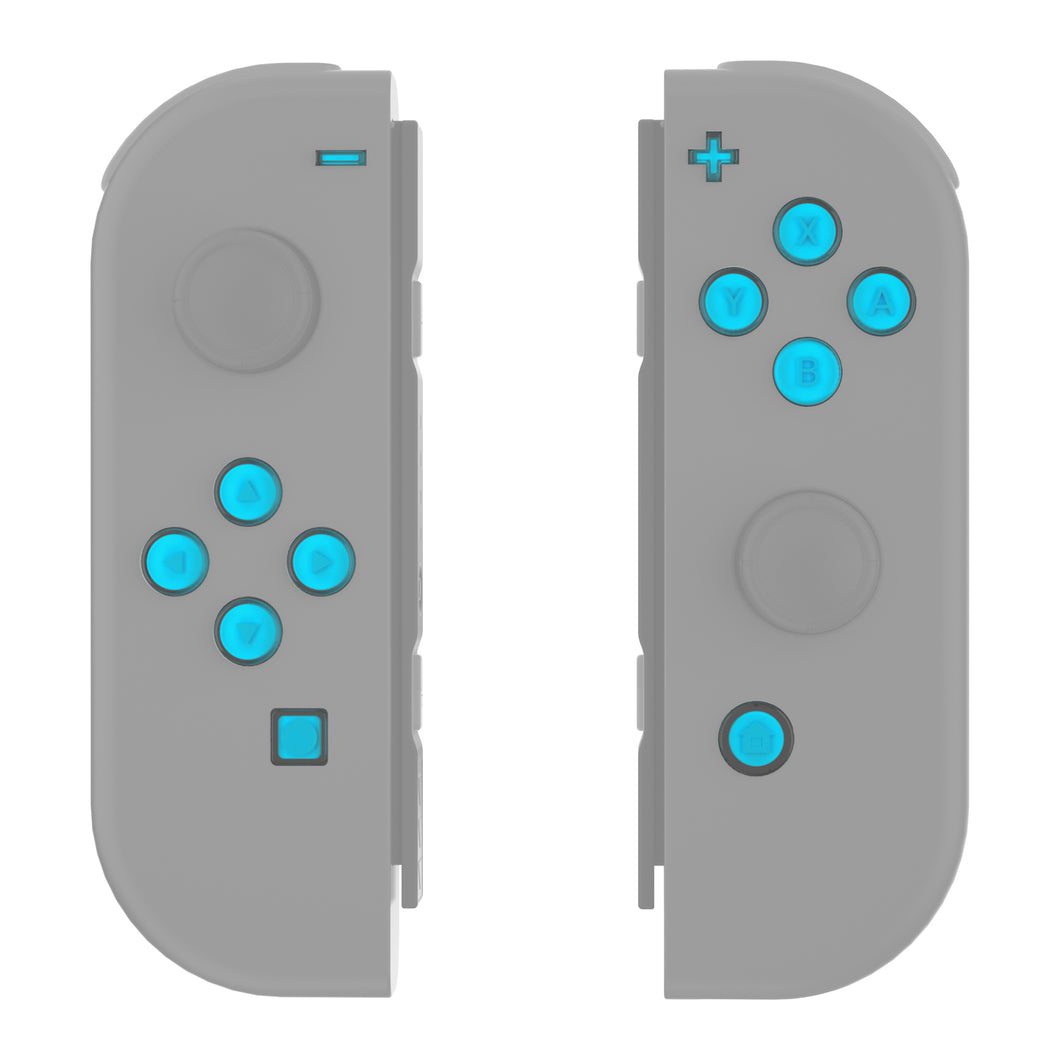 Replacement Controller ABXY Direction Home Capture + - Jelly Buttons, Two-Tone Blue & Clear With Symbols Action Face Keys For NS Switch Joycon & OLED Joycon-AJ7006WS