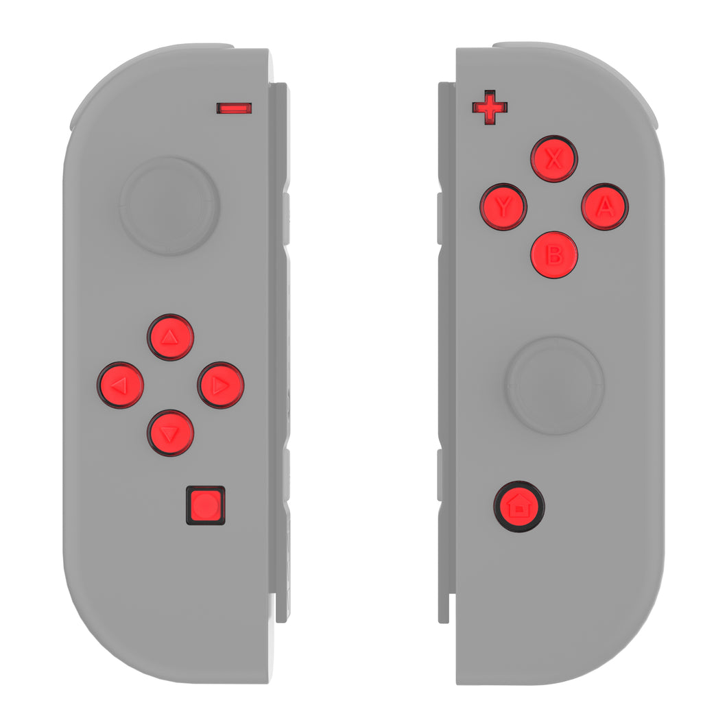 Replacement Controller ABXY Direction Home Capture + - Jelly Buttons, Two-Tone Red & Clear With Symbols Action Face Keys For NS Switch Joycon & OLED Joycon-AJ7007WS