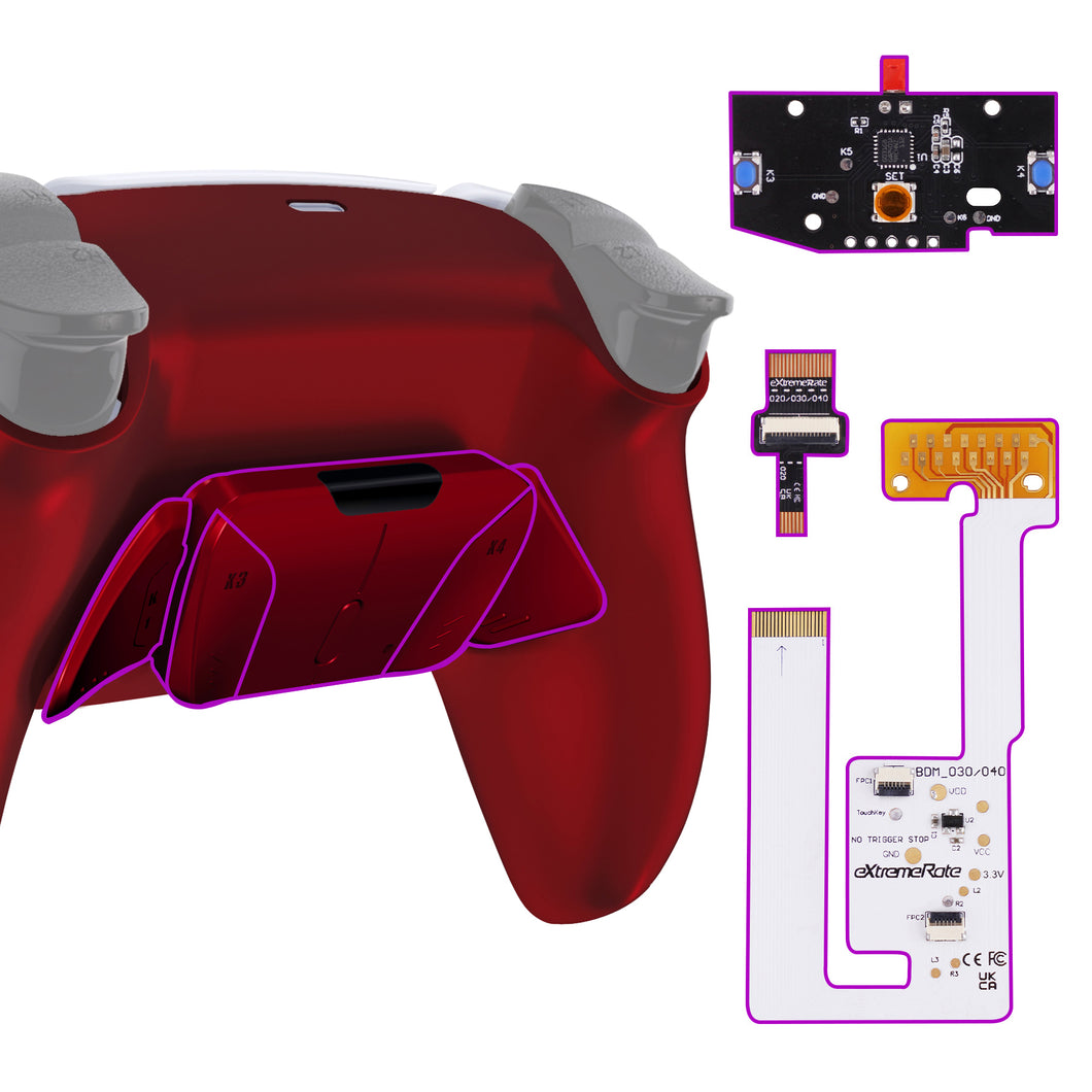 Soft Touch Vampire Red RISE4 V3 Remap Kit For PS5 Controller BDM-030/040/050 - YPFP3007G4