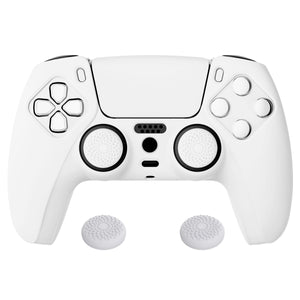 White Pure Series Anti-slip Silicone Cover Skin With White Thumb Grip Caps For PS5 Controller-KOPF002 - Extremerate Wholesale