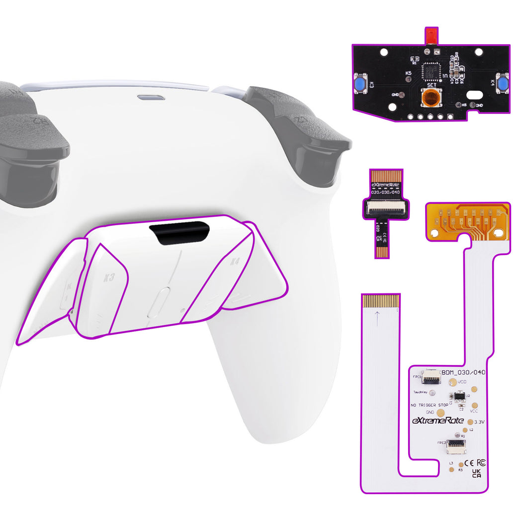 White Remappable RISE4 V3 Remap Kit For PS5 Controller BDM-030/040/050 - YPFP3006G4