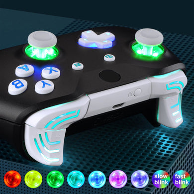 Matte UV White Multi-Colors Luminated Dpad Thumbsticks Start Back ABXY Action Buttons, Classic Symbols Buttons DTFS (DTF 2.0) LED Kit For Xbox One S/X Controller-X1LED07 - Extremerate Wholesale