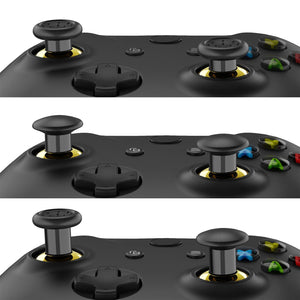 Glossy Chrome Gold ThumbsGear Interchangeable Ergonomic Thumbstick For Xbox Series X & S/Xbox One/Xbox One Elite/Xbox One S & X Controller With 3 Height Domed And Concave Grips Adjustable Joystick-XOJ2107WS - Extremerate Wholesale