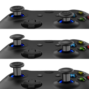 Glossy Chrome Blue ThumbsGear Interchangeable Ergonomic Thumbstick For Xbox Series X & S/Xbox One/Xbox One Elite/Xbox One S & X Controller With 3 Height Domed And Concave Grips Adjustable Joystick-XOJ2110WS - Extremerate Wholesale