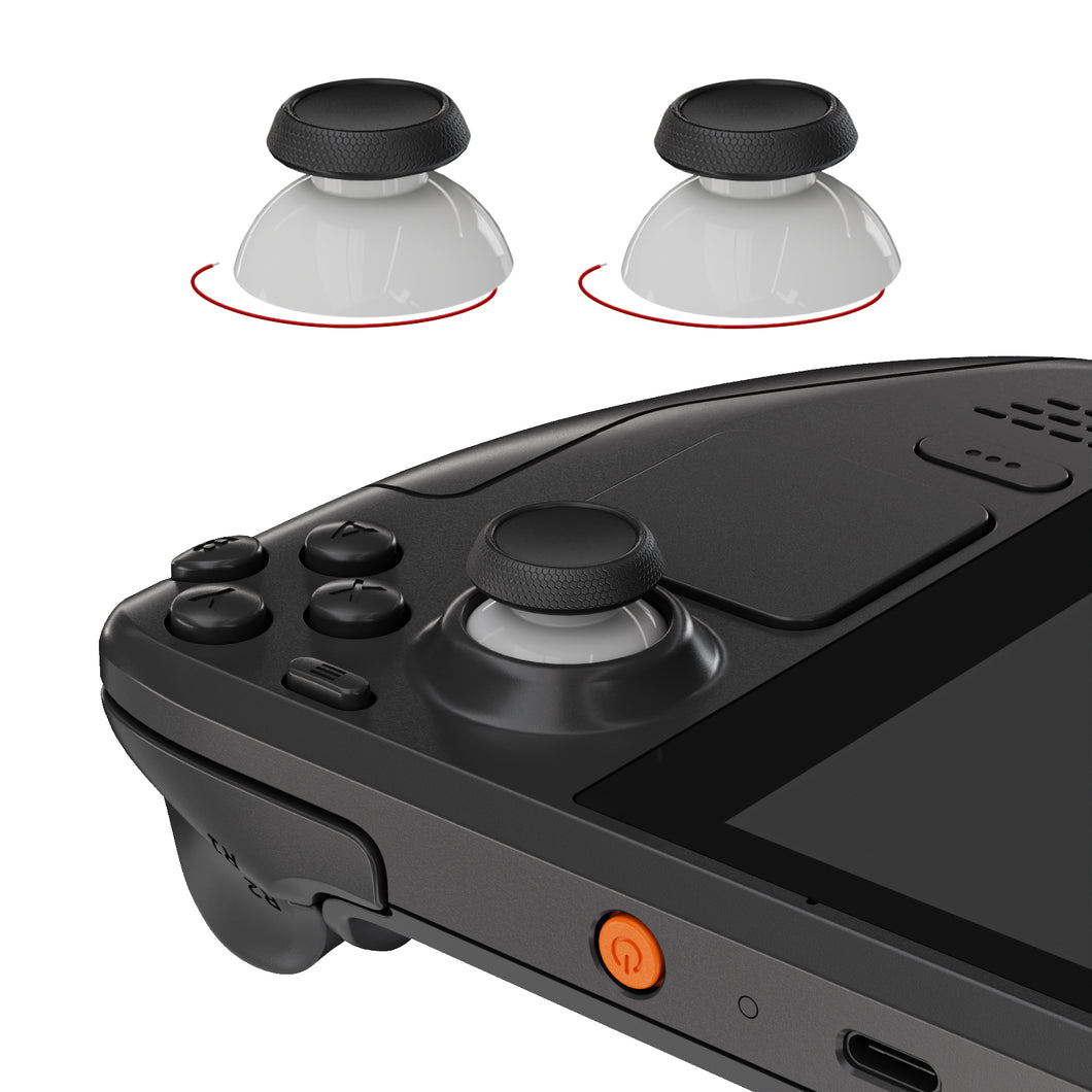 eXtremeRate Black & Gray Replacement Thumbsticks with Original Touch Sensing for Steam Deck LCD & OLED - GGBSDM001A