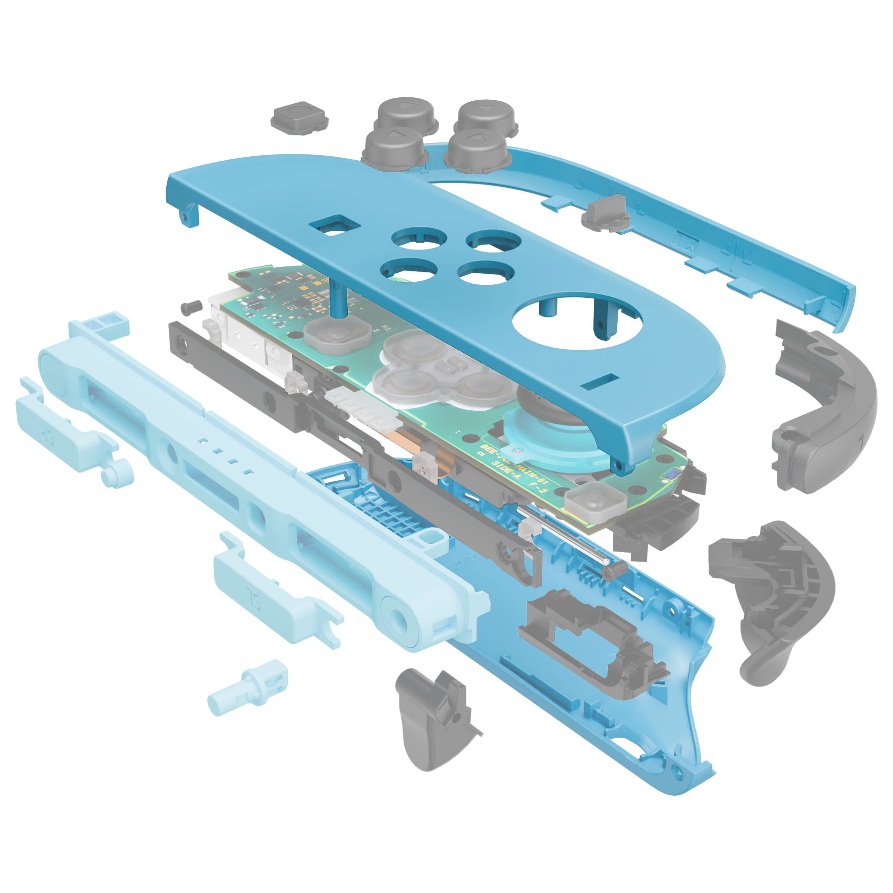 eXtremeRate Blue & Orange DIY Replacement Joycon Shells for