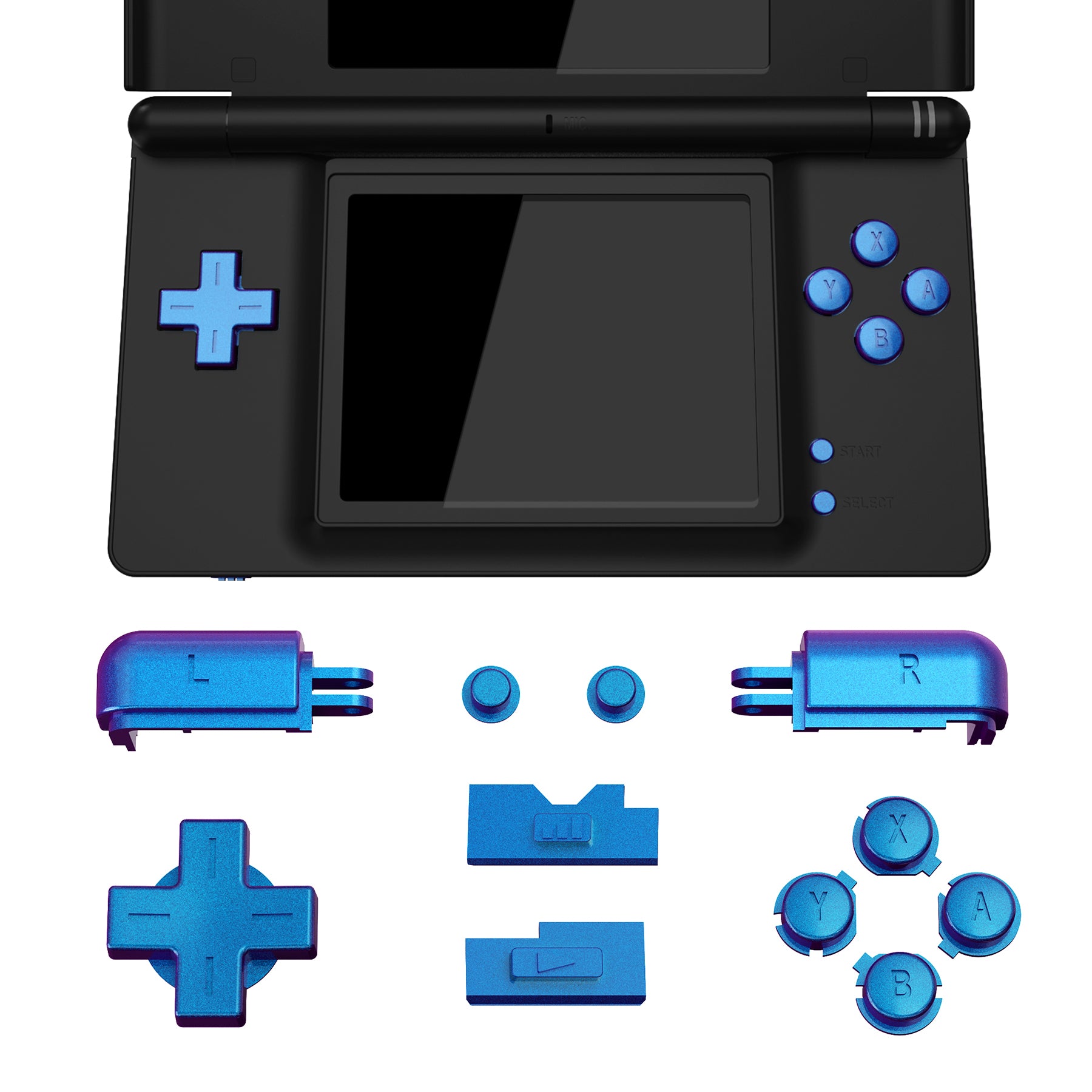 eXtremeRate Chameleon Purple Blue Replacement Full Set Buttons for