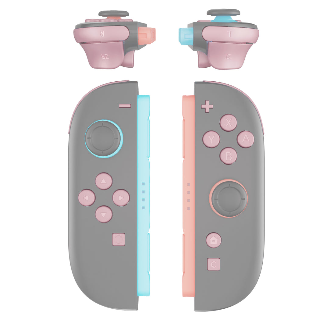 eXtremeRate Cherry Blossoms Pink DIY Replacement Full Set Buttons for Nintendo Switch 2 Joycon - AB2NTM011