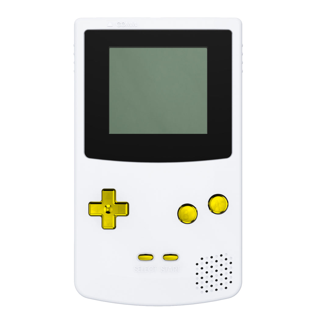 eXtremeRate Chrome Gold Replacement Full Set Buttons for Gameboy Color GBC - JCB3001WS